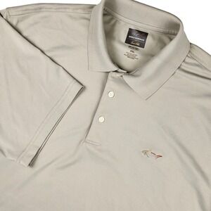 Greg Norman Play Dry Polo Shirt Men XXL Tan Tasso Elba Golf Short Sleeve Logo